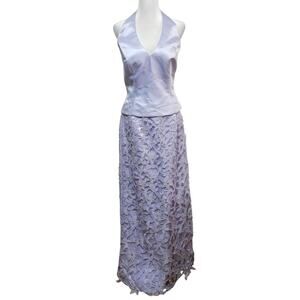 Mon Cheri Evenings Prom Bridal Dress Lavender 2 Piece Floral Beaded Size 12 NWT